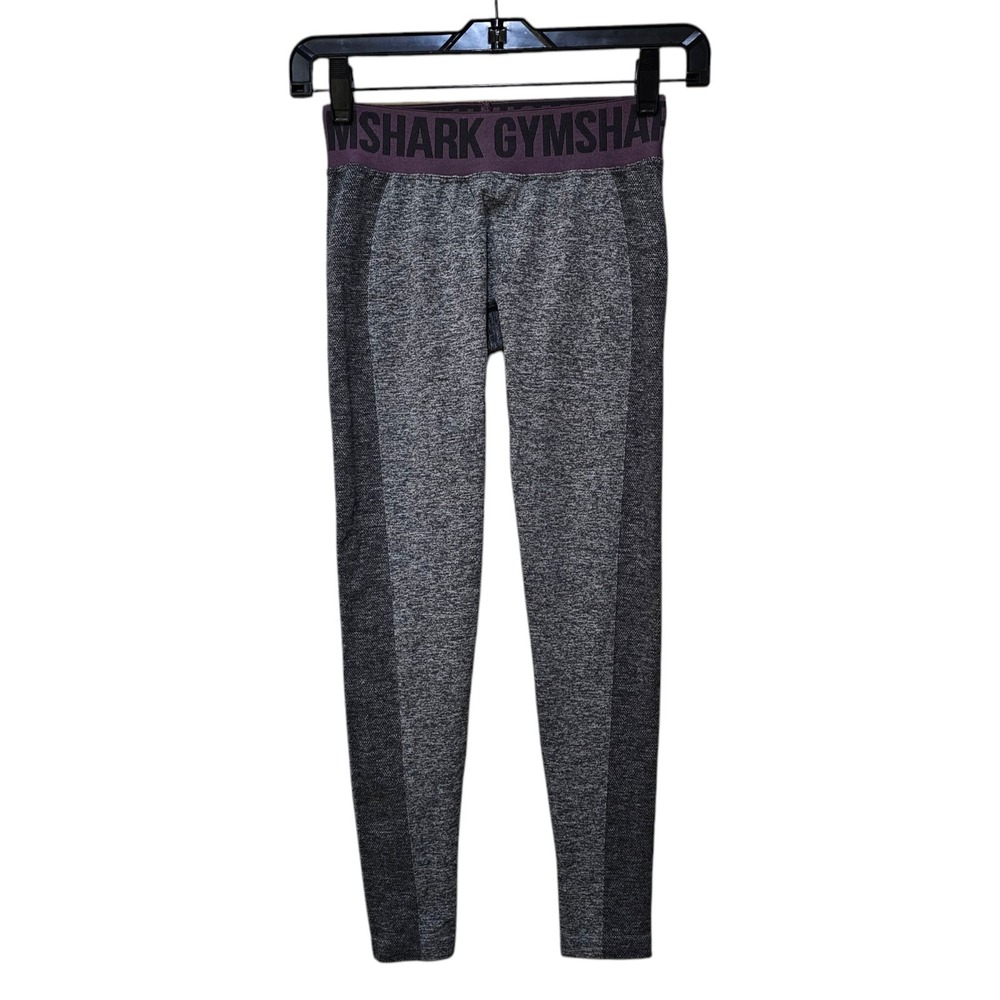 Gymshark Women's Flex Low Rise Leggings Gray Size Small Purple Band GLLG4258